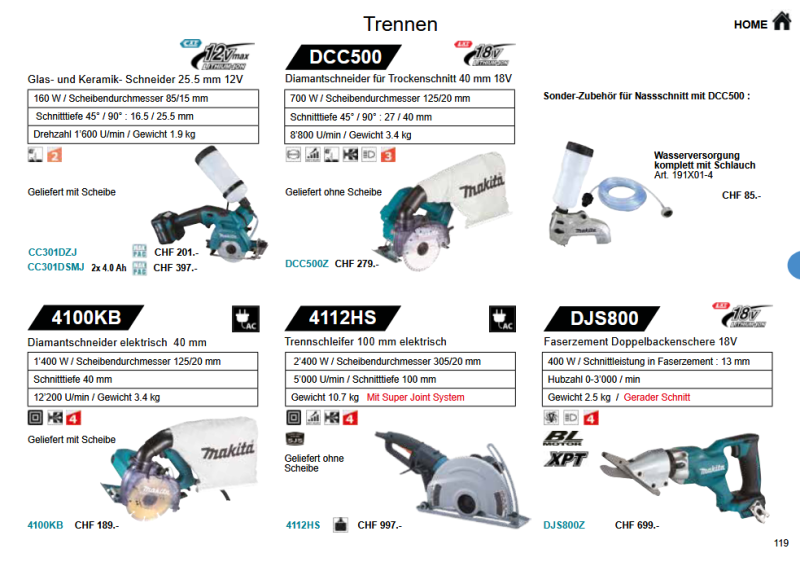 34. Makita Mauernutfräser / Stein Trenner und Schleifer
